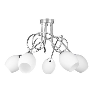 Bevestigde hanglamp TWIST WHITE 5xE14/40W/230V