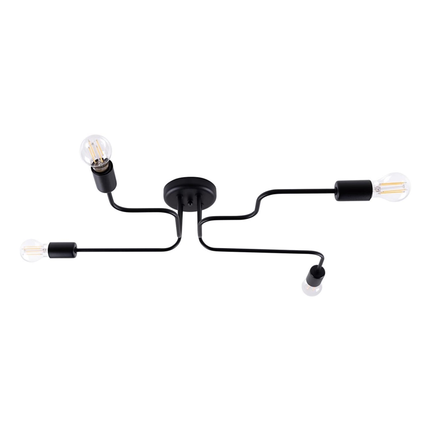 Bevestigde hanglamp VECTOR 4xE27/15W/230V zwart