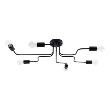 Bevestigde hanglamp VECTOR 6xE27/15W/230V zwart
