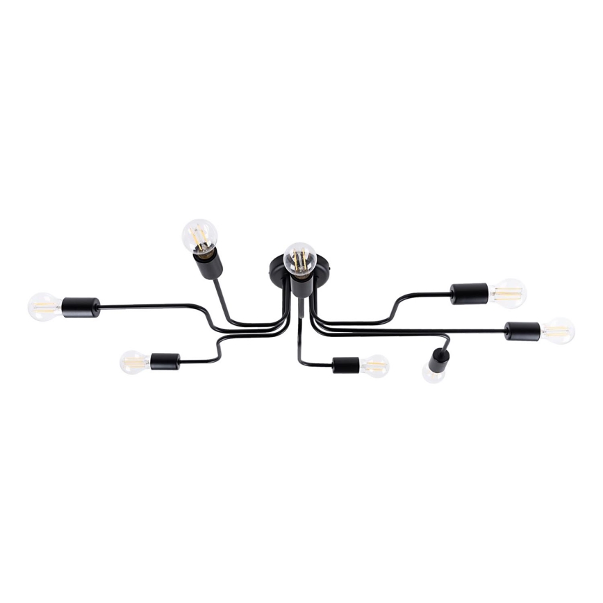 Bevestigde hanglamp VECTOR 8xE27/15W/230V zwart