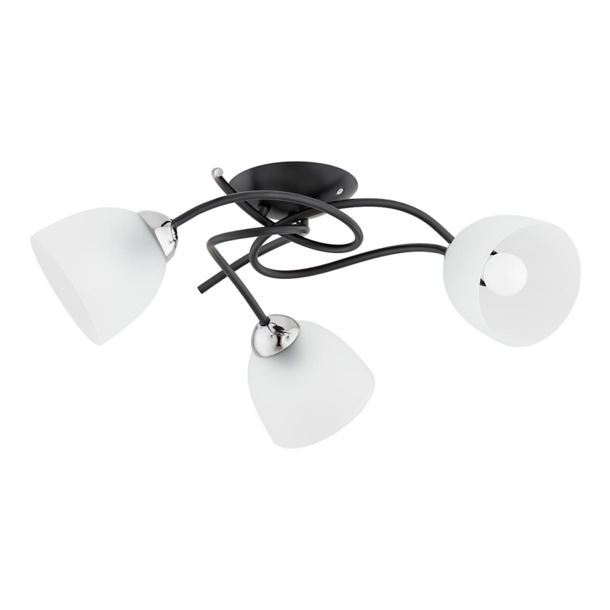 Bevestigde hanglamp VERWIL 3xE27/15W/230V zwart