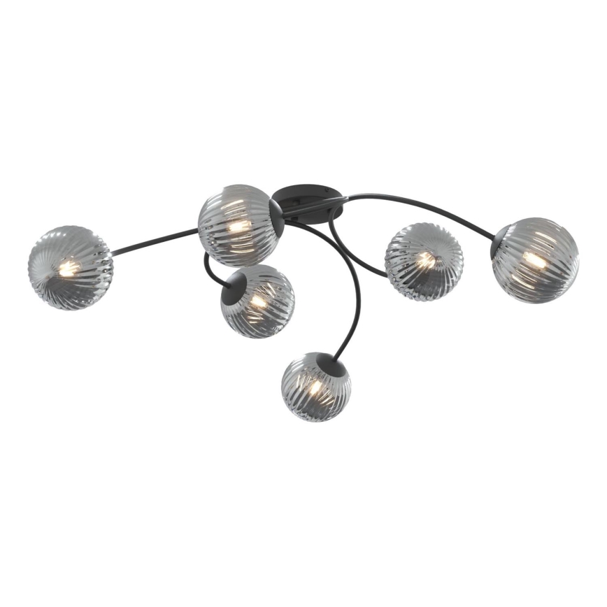 Bevestigde hanglamp VIBRA 6xE14/10W/230V zwart/grijs