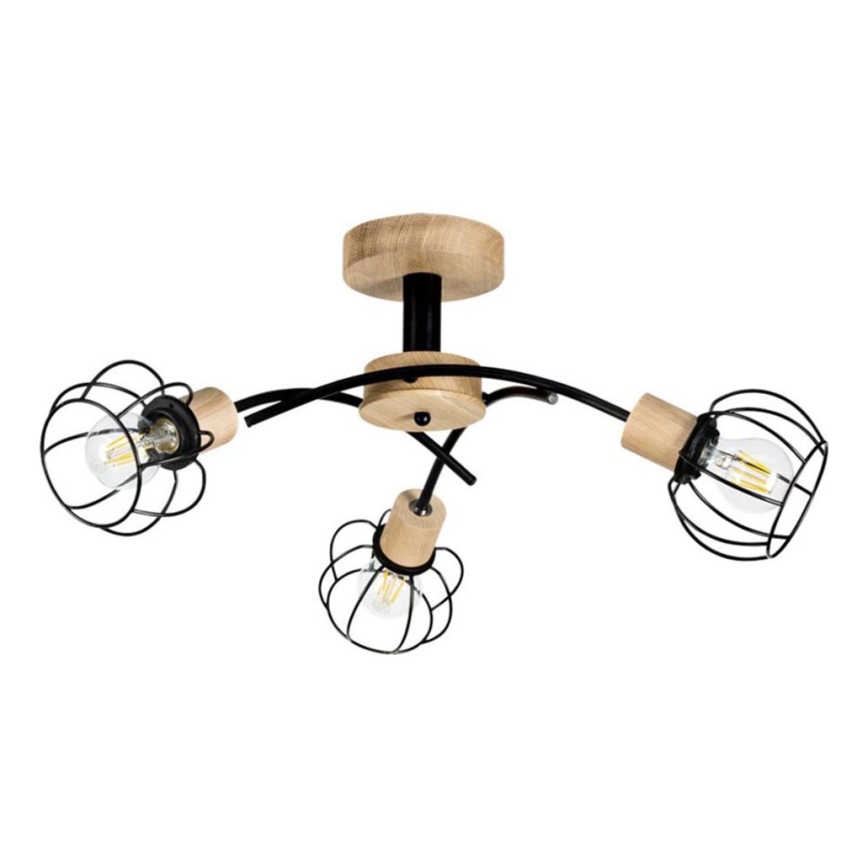 Bevestigde hanglamp VIVIANE 3xE27/60W/230V eiken