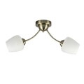 Bevestigde hanglamp ZINA 2xE27/40W/230V messing/wit