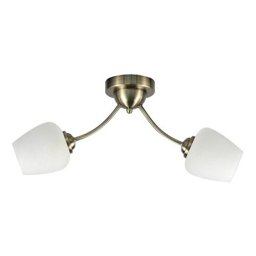 Bevestigde hanglamp ZINA 2xE27/40W/230V messing/wit