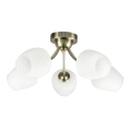 Bevestigde hanglamp ZINA 5xE27/40W/230V messing/wit