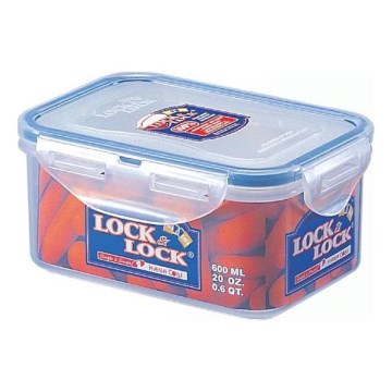 Bewaardoos LOCK 0,6 l, blauw/transparant