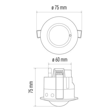 Bewegingssensor microgolven MW B 360 ° 1200W / 230V wit