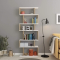 Bibliothèque BATES 160x60 cm blanc/chêne