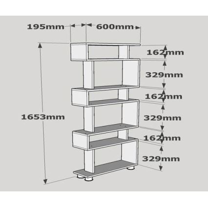 Bibliothèque BLOK 165x60 cm blanche