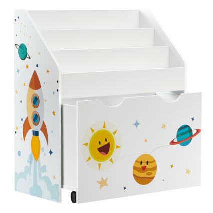 Bibliothèque pour enfants avec tiroir ANET blanc