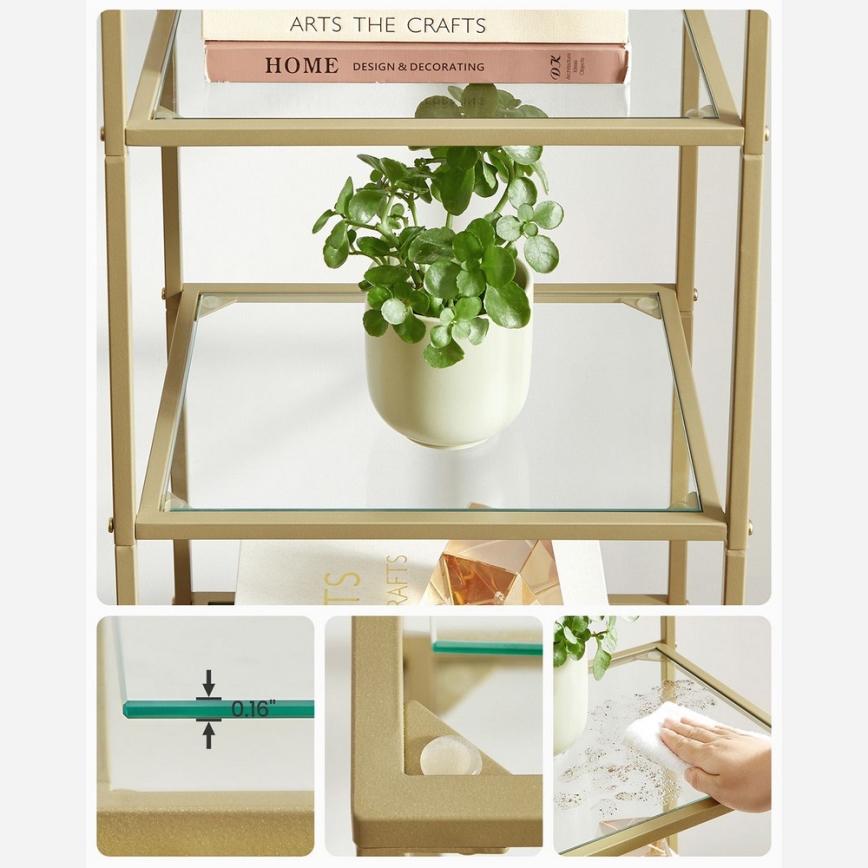 Bibliothèque GLASY 40x125x30 cm dorée