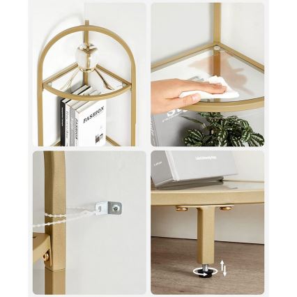 Bibliothèque GLASY dorée