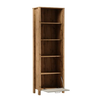 Bibliothèque MENTA 66x200x37 cm chêne Wotan/gris