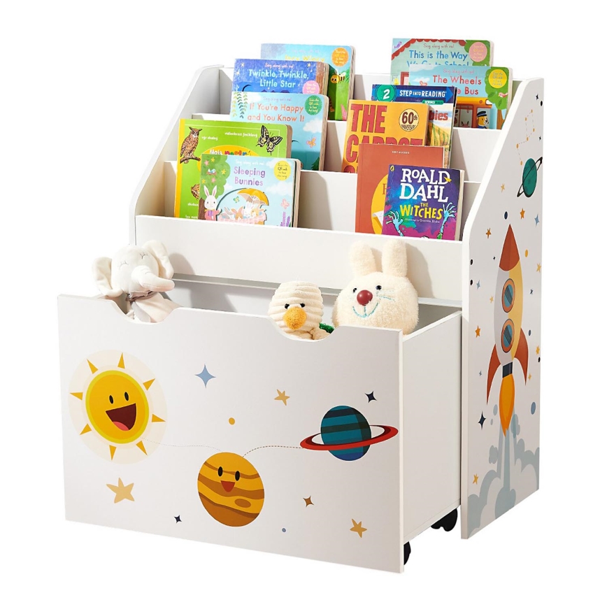 Bibliothèque pour enfants avec tiroir ANET blanc