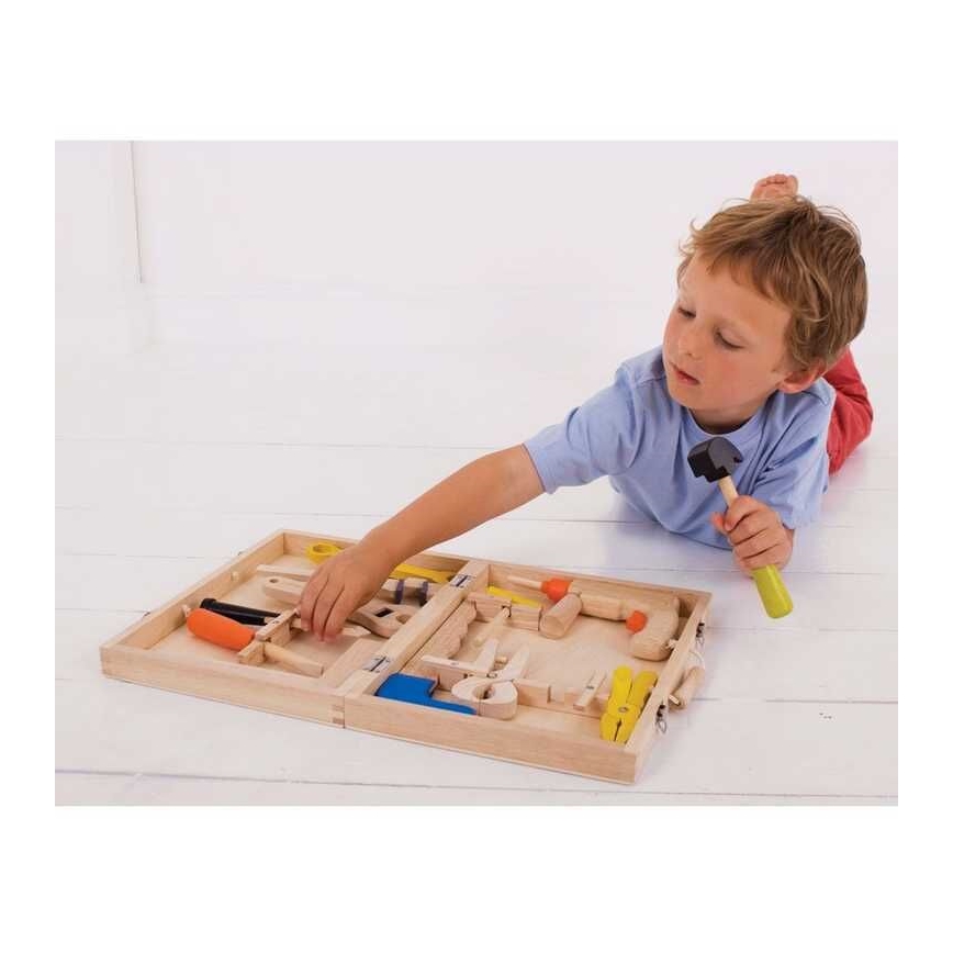 Bigjigs Toys - Houten koffer met gereedschap