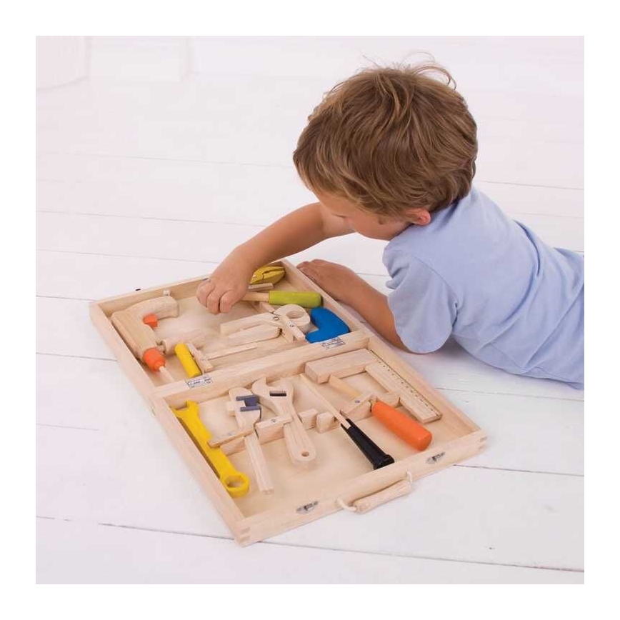 Bigjigs Toys - Houten koffer met gereedschap