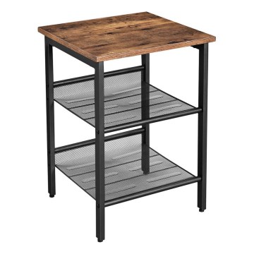 Bijzettafel ELDUR bruin/zwart