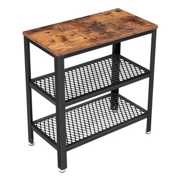 Bijzettafel ELDUR bruin/zwart