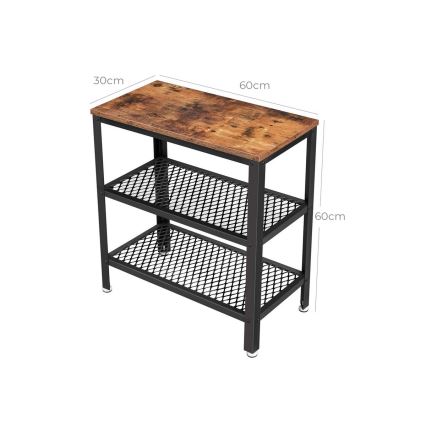 Bijzettafel ELDUR bruin/zwart