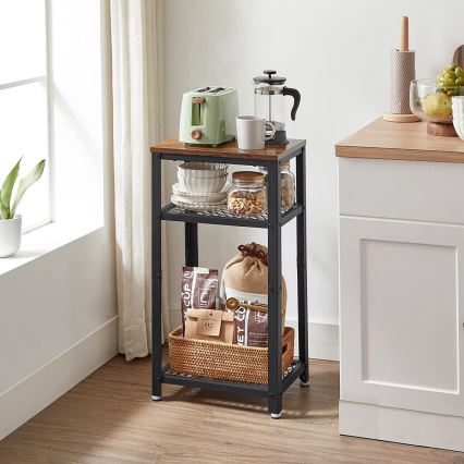 Bijzettafel ELDUR bruin/zwart