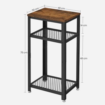 Bijzettafel ELDUR bruin/zwart