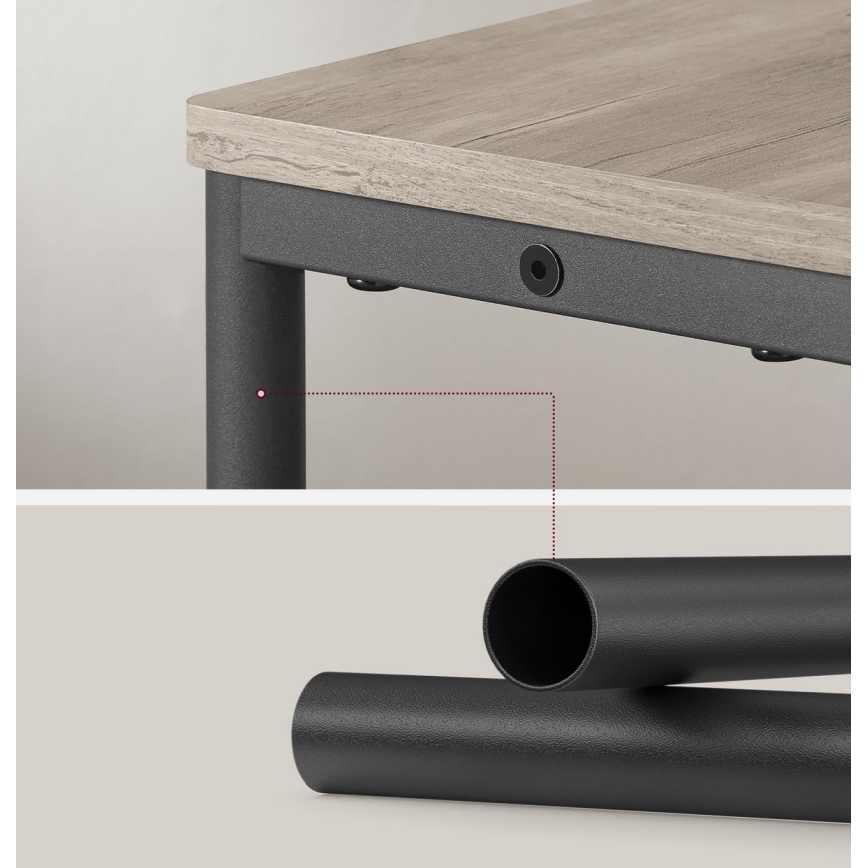 Bijzettafel met ingebouwd stopcontact en USB-poorten ROD bruin/zwart