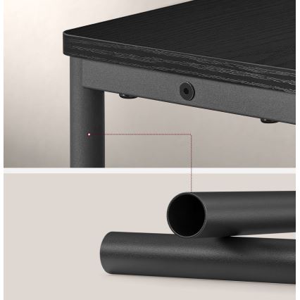 Bijzettafel met ingebouwd stopcontact en USB-poorten ROD zwart