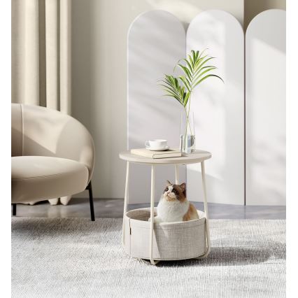 Bijzettafel NOIRA crème/wit