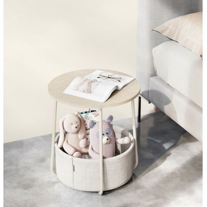 Bijzettafel NOIRA crème/wit