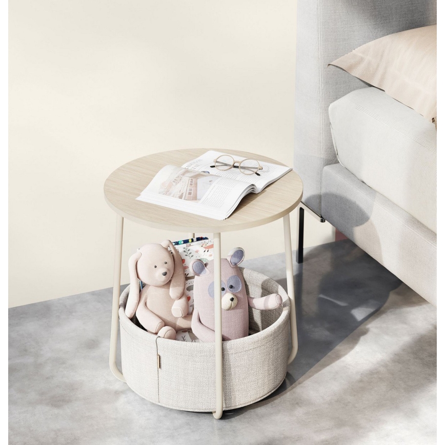 Bijzettafel NOIRA crème/wit