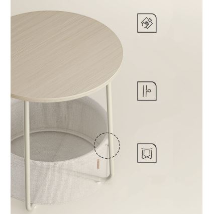 Bijzettafel NOIRA crème/wit