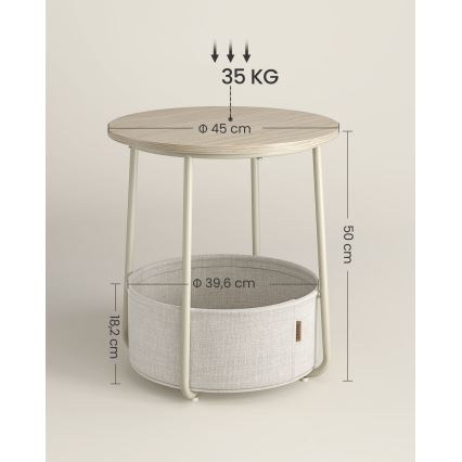 Bijzettafel NOIRA crème/wit