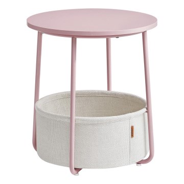 Bijzettafel NOIRA roze/wit