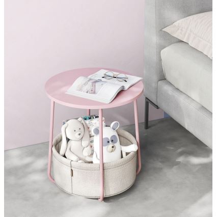 Bijzettafel NOIRA roze/wit