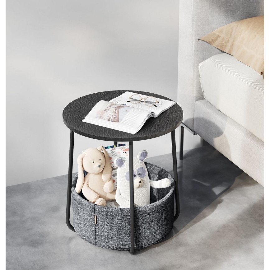 Bijzettafel NOIRA zwart/grijs