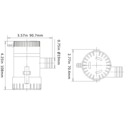 Bilgepomp voor boot, 12 V, 47 l/min