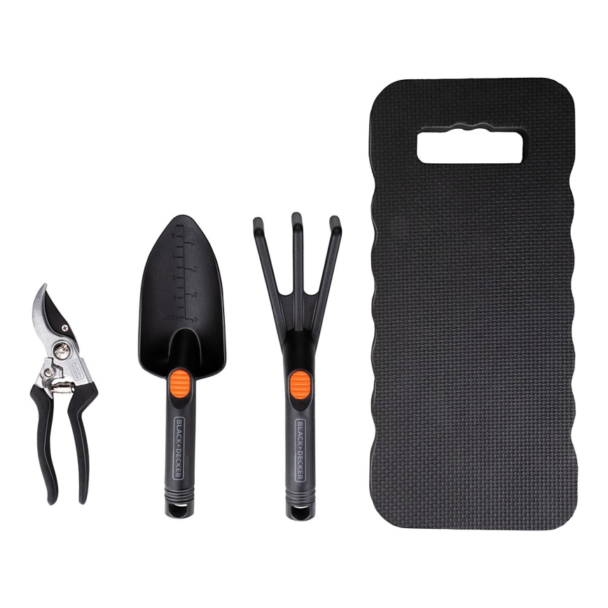 BLACK+DECKER - Kit d'outils de jardinage 4 pcs