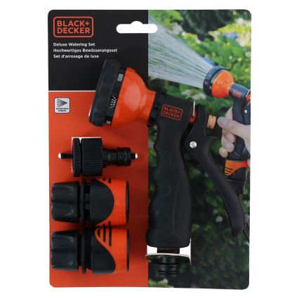 BLACK+DECKER - Pistolet d'arrosage avec 3 connecteurs