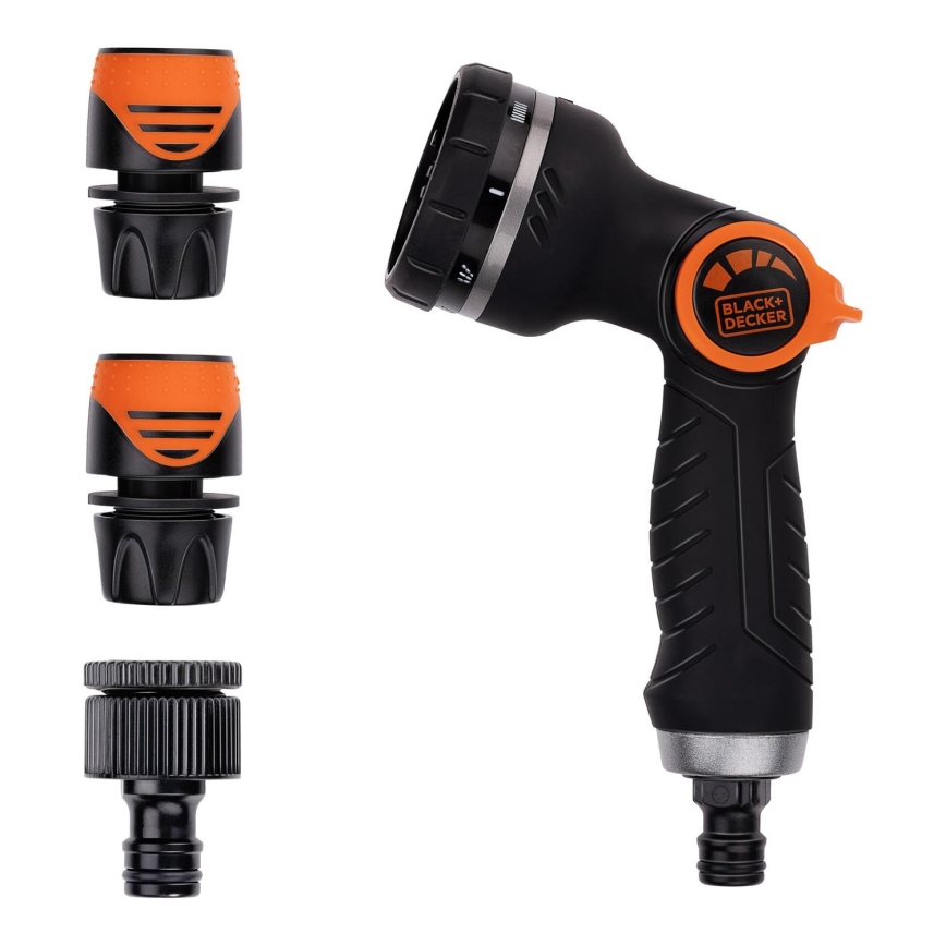 BLACK+DECKER - Pistolet d'arrosage avec 3 connecteurs