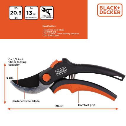 BLACK+DECKER - Tuinschaar 200 mm