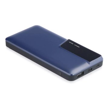 Blauwe power bank met display 10000mAh / 3,7V