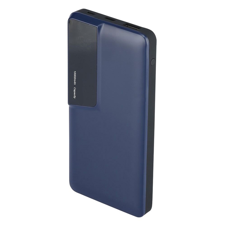 Blauwe power bank met display 10000mAh / 3,7V