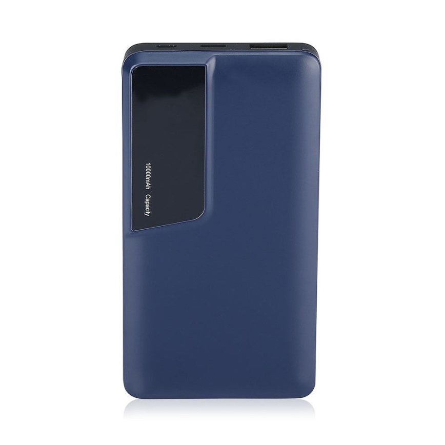 Blauwe power bank met display 10000mAh / 3,7V