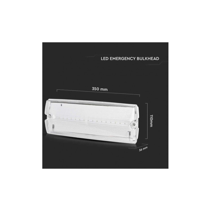 Bloc de secours LED avec un regular functionality test EMERGENCY EXIT LED/3W/230V 6400K IP65