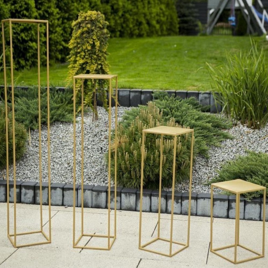 Bloemenstandaard 130x24 cm goudkleurig