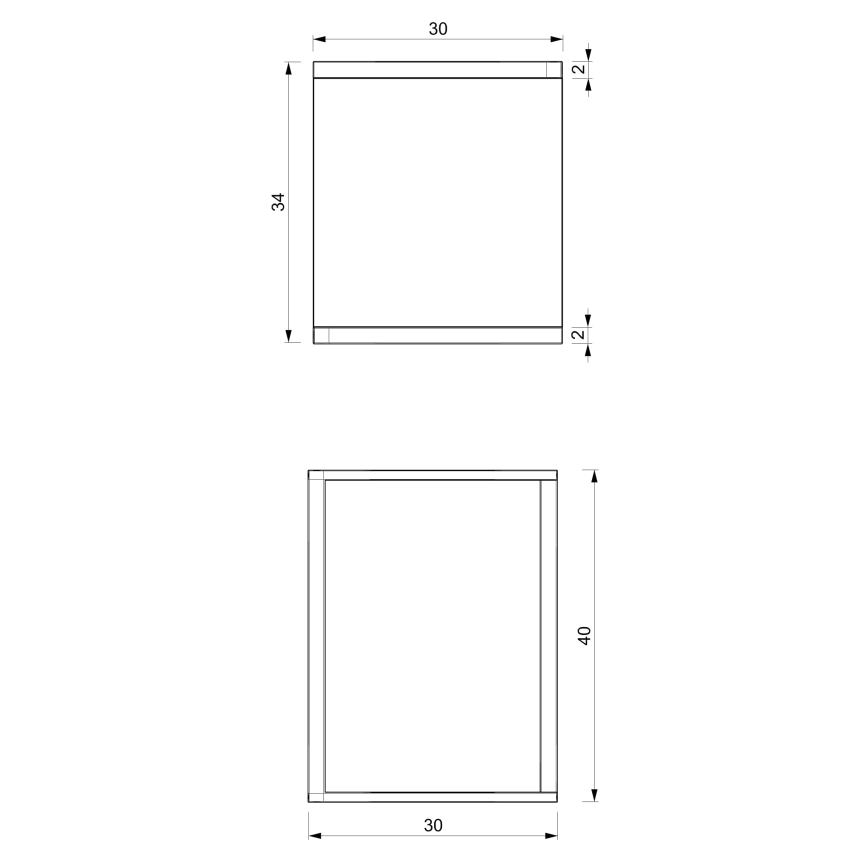 Bloemenstandaard 40x30x34 cm wit