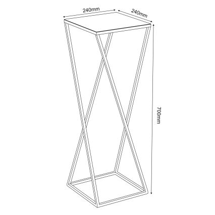 Bloemenstandaard 70x24 cm goudkleurig