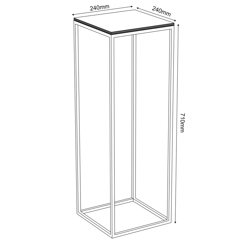 Bloemenstandaard 70x24 cm zwart