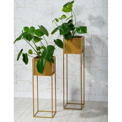 Bloemenstandaard 90x24 cm goudkleurig